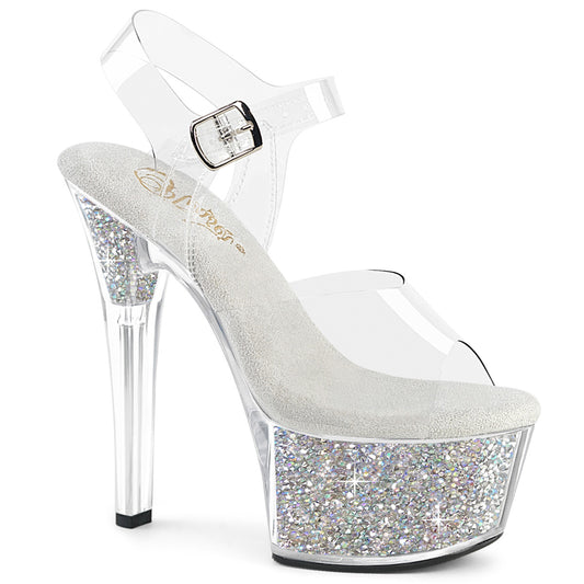 6" Heel, 2 1/4" PF Ankle Strap Sandal w/RS Inserts (Pleaser ASP608RSI/C/C-SRS)