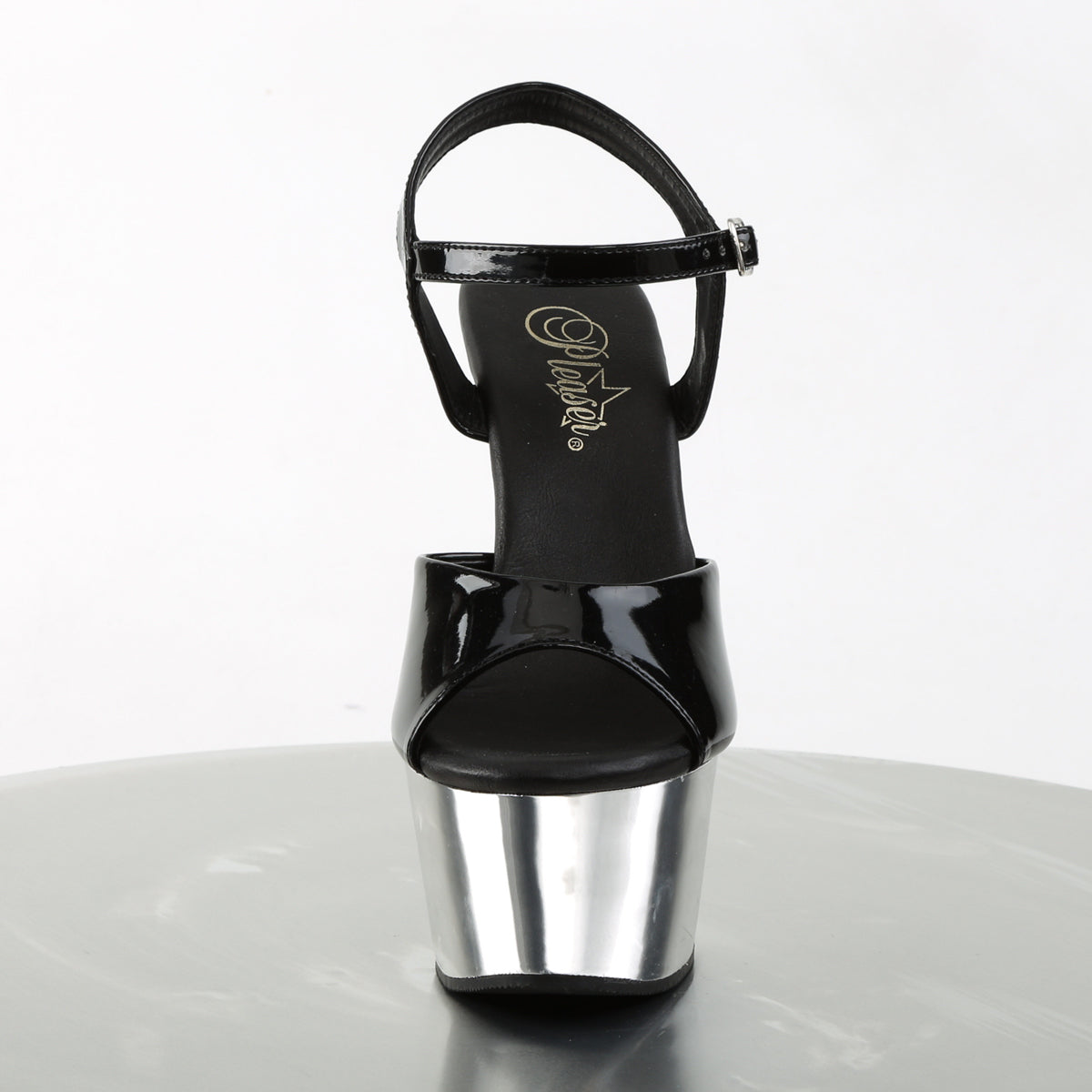 6" Heel, 2 1/4" PF Vegan Friendly Ankle Strap Sandal (Pleaser ASP609/B/C)