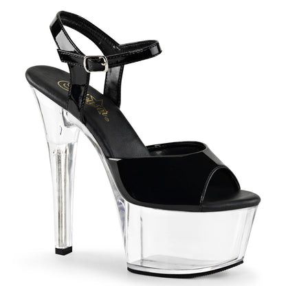 6" Heel, 2 1/4" PF Vegan Friendly Ankle Strap Sandal (Pleaser ASP609/B/C)