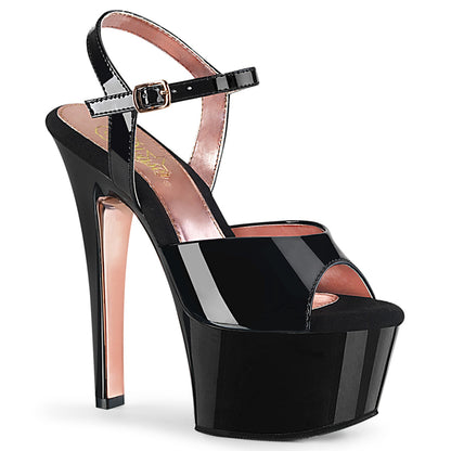 *6" Heel, 2 1/4" PF Two Tone Ankle Strap Sandal (Pleaser ASP609TT/B/B-ROGCH)