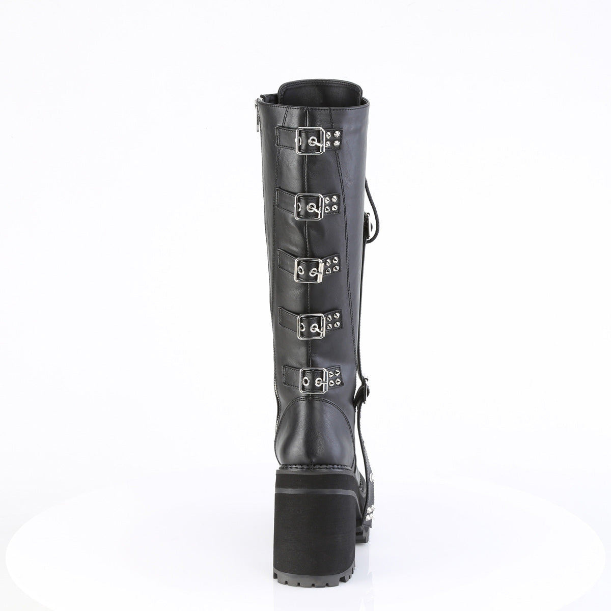 4 3/4" Heel, 2 1/4" PF Lace-Up Knee High Boot, Inside Zip (Demonia ASST218/BVL)