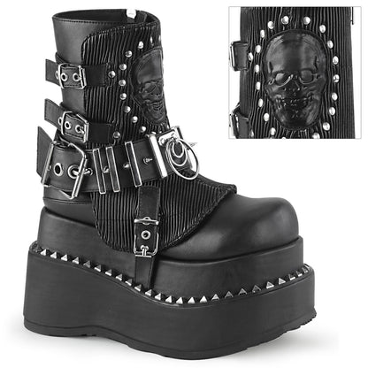 4 1/2" Tiered PF Lace-Up Ankle Boot, Side Zip (Demonia BEAR150/BVL)