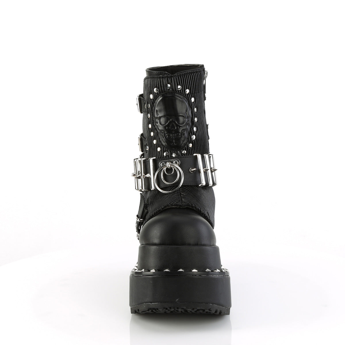 4 1/2" Tiered PF Lace-Up Ankle Boot, Side Zip (Demonia BEAR150/BVL)