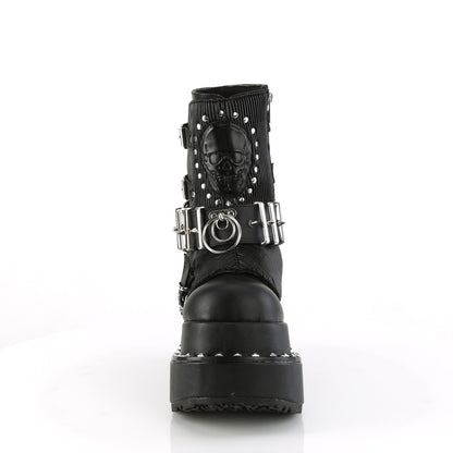 4 1/2" Tiered PF Lace-Up Ankle Boot, Side Zip (Demonia BEAR150/BVL)
