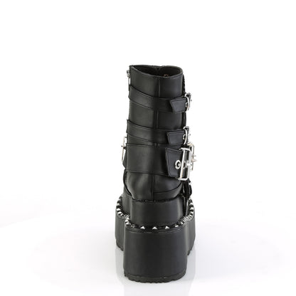 4 1/2" Tiered PF Lace-Up Ankle Boot, Side Zip (Demonia BEAR150/BVL)