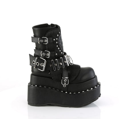 4 1/2" Tiered PF Lace-Up Ankle Boot, Side Zip (Demonia BEAR150/BVL)