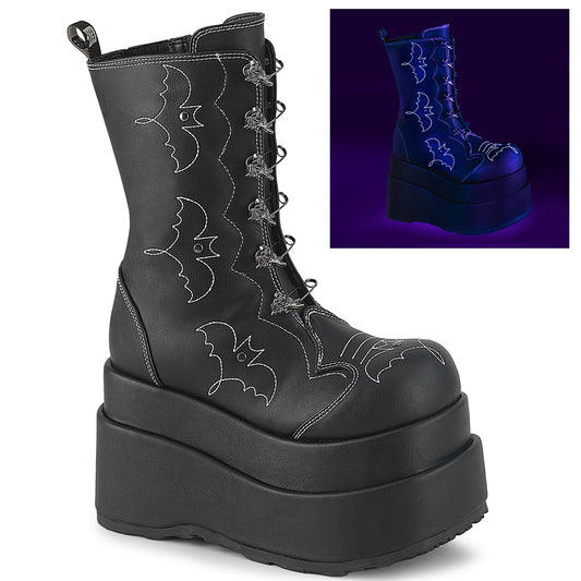 4 1/2" Tiered PF Mid-Calf Boot, Inner & Outer Zip (Demonia BEAR182/BVL)