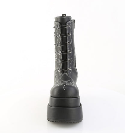 4 1/2" Tiered PF Mid-Calf Boot, Inner & Outer Zip (Demonia BEAR182/BVL)