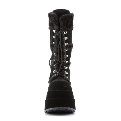 4 1/2" PF Goth Punk Stacked Vegan Suede Calf BT (Demonia BEAR202/B/PU)