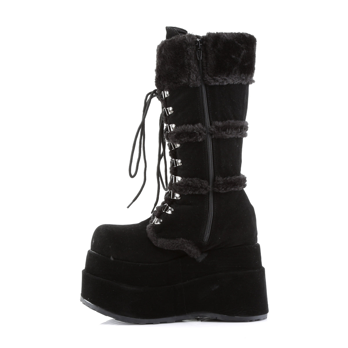 4 1/2" PF Goth Punk Stacked Vegan Suede Calf BT (Demonia BEAR202/B/PU)