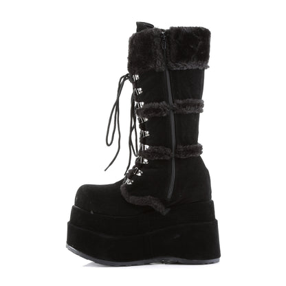 4 1/2" PF Goth Punk Stacked Vegan Suede Calf BT (Demonia BEAR202/B/PU)