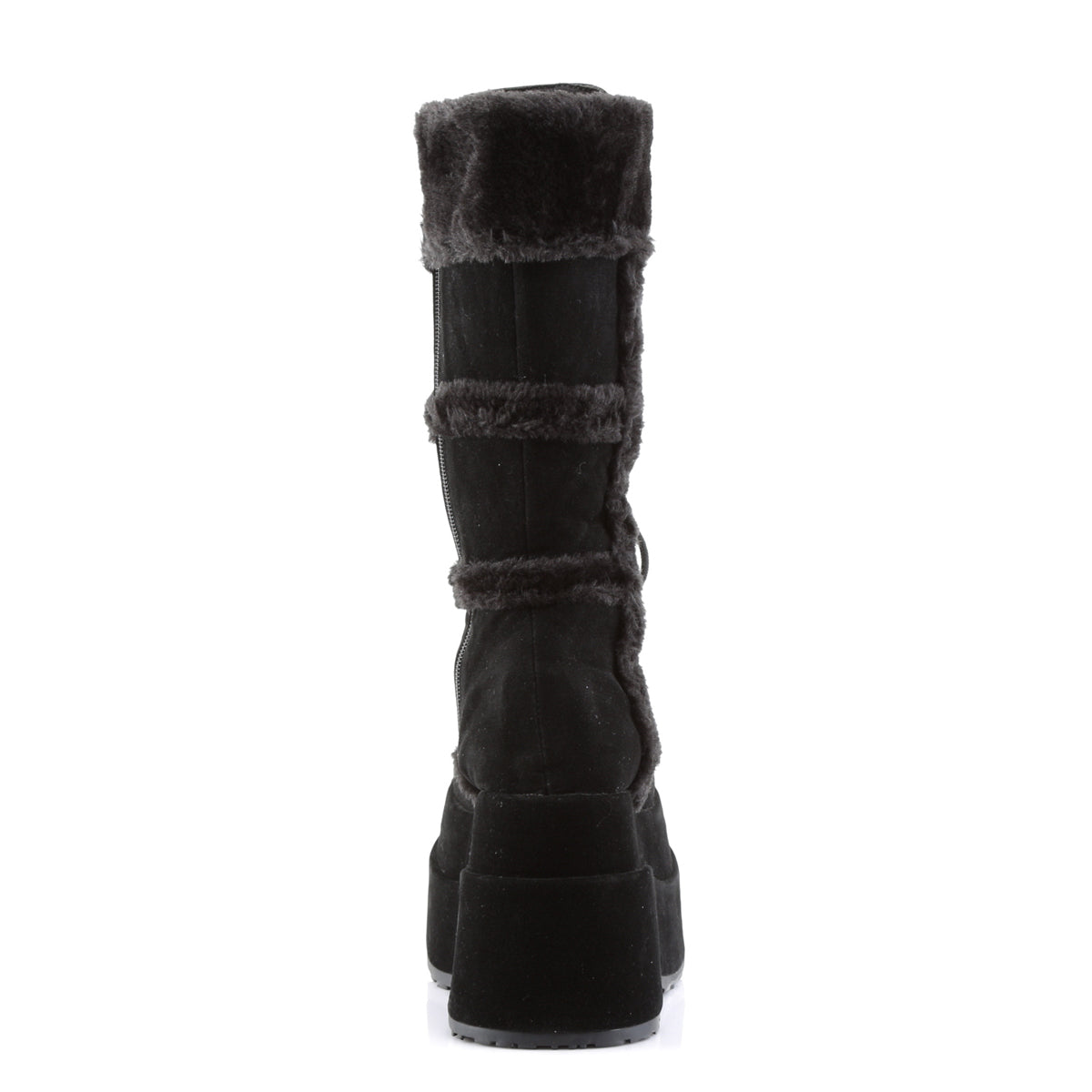 4 1/2" PF Goth Punk Stacked Vegan Suede Calf BT (Demonia BEAR202/B/PU)