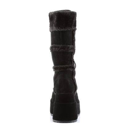 4 1/2" PF Goth Punk Stacked Vegan Suede Calf BT (Demonia BEAR202/B/PU)