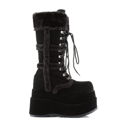 4 1/2" PF Goth Punk Stacked Vegan Suede Calf BT (Demonia BEAR202/B/PU)