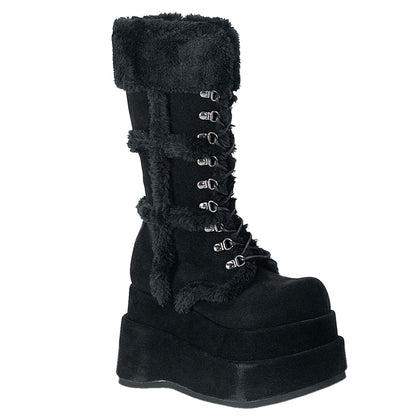 4 1/2" PF Goth Punk Stacked Vegan Suede Calf BT (Demonia BEAR202/B/PU)