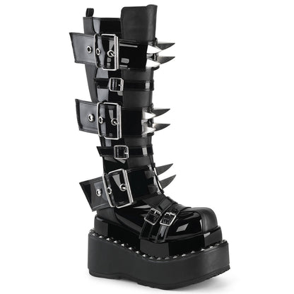 4 1/2" Tiered PF Buckle Knee High, Inside Zip (Demonia BEAR215/BVL)