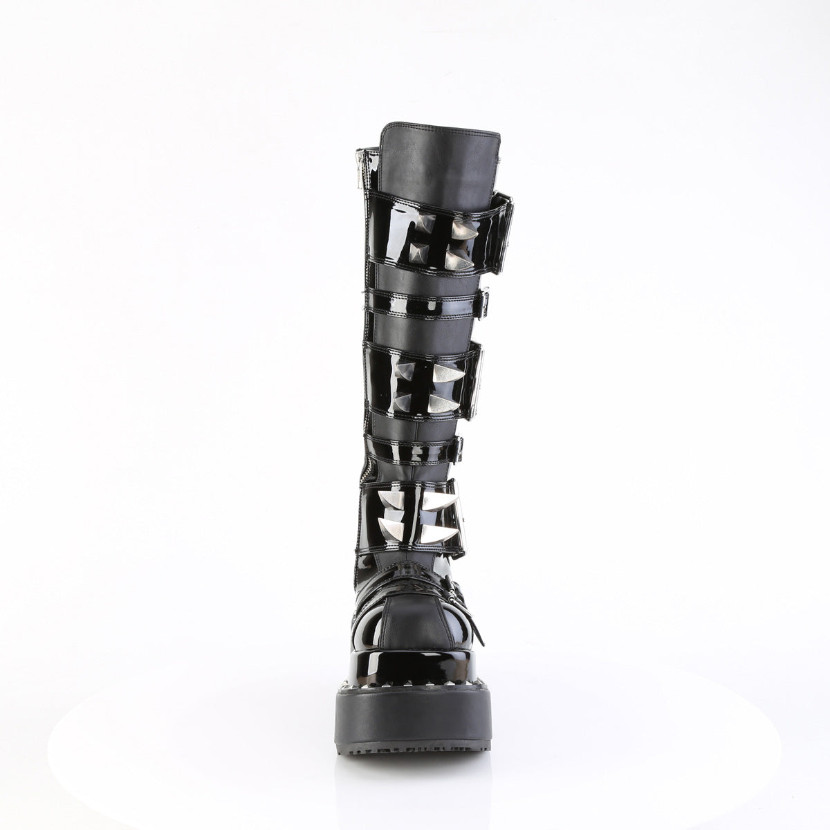 4 1/2" Tiered PF Buckle Knee High, Inside Zip (Demonia BEAR215/BVL)