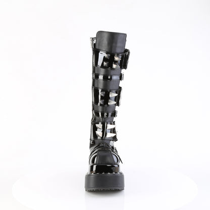 4 1/2" Tiered PF Buckle Knee High, Inside Zip (Demonia BEAR215/BVL)