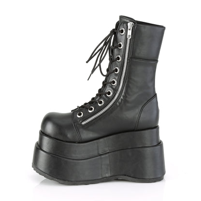 4 1/2" Tiered PF Lace-Up Mid-Calf Boot, Inner & Outer Zip (Demonia BEAR265/BVL)