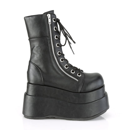 4 1/2" Tiered PF Lace-Up Mid-Calf Boot, Inner & Outer Zip (Demonia BEAR265/BVL)