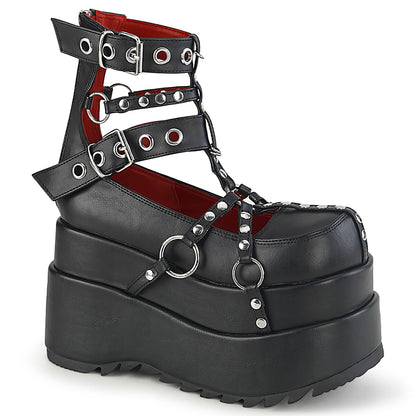 **4 1/2" Tiered PF Cage Bootie, Back Metal Zip (Demonia BEAR28/BVL)