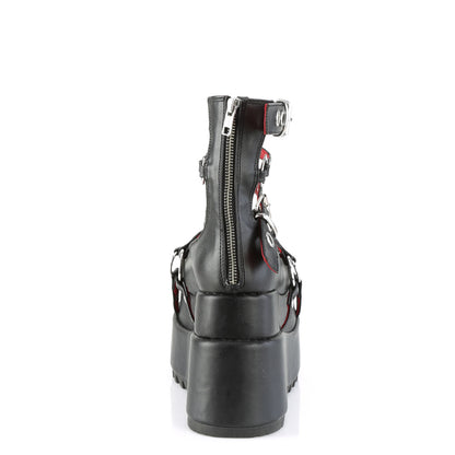 **4 1/2" Tiered PF Cage Bootie, Back Metal Zip (Demonia BEAR28/BVL)