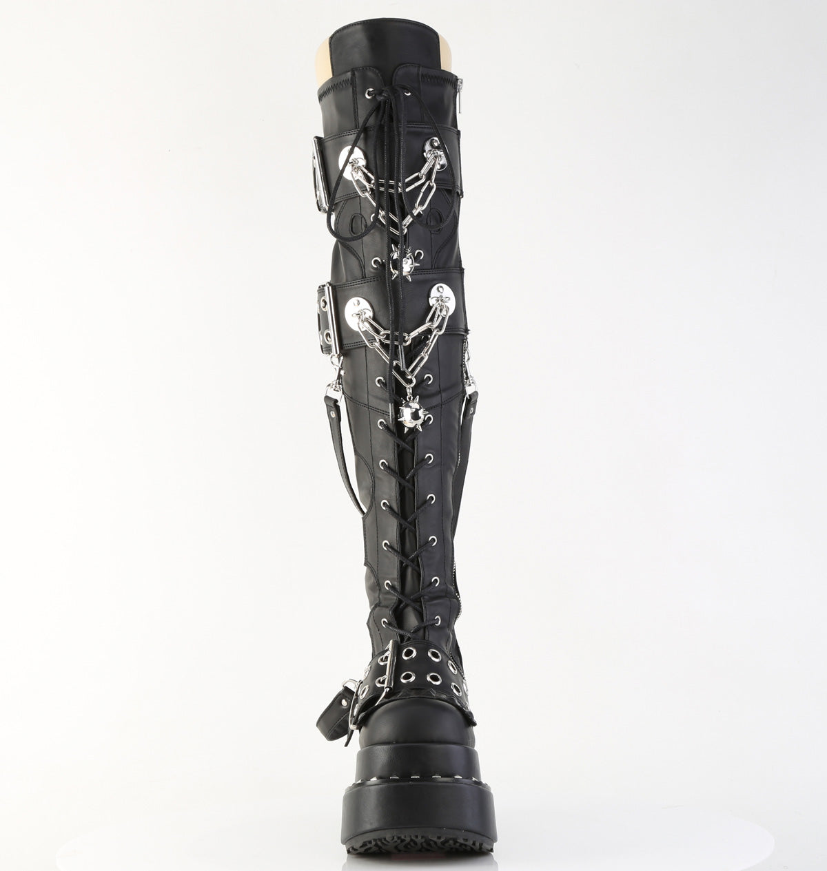 4 1/2" Tiered PF STR Over-The-Knee Boot, Side Zip (Demonia BEAR316/BVL)