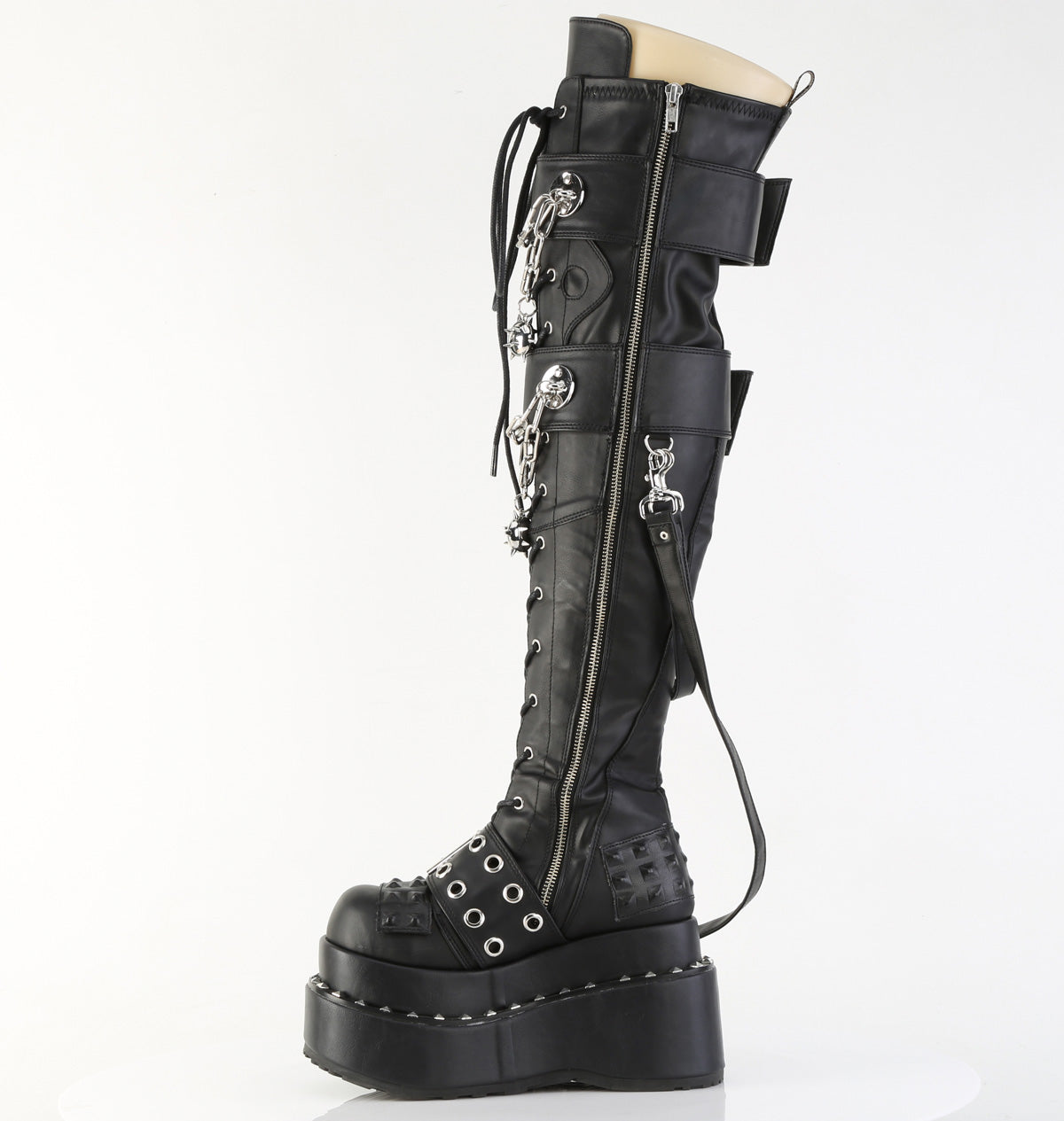 4 1/2" Tiered PF STR Over-The-Knee Boot, Side Zip (Demonia BEAR316/BVL)