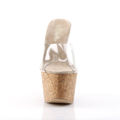 6 1/2" Wedge 2 3/4" PF Cork Slide Sandal (Pleaser BEAU601/C/CK)