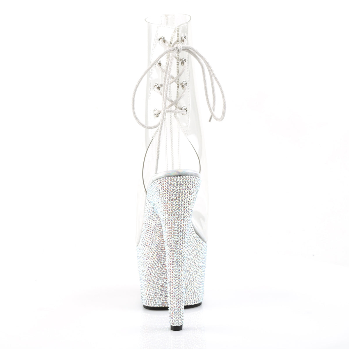 *7" Heel, 2 3/4" PF Open Toe/Heel Ankle Boot w/RS, Side Zip (Pleaser BEJ1018DM-7/BHG/MBRS)