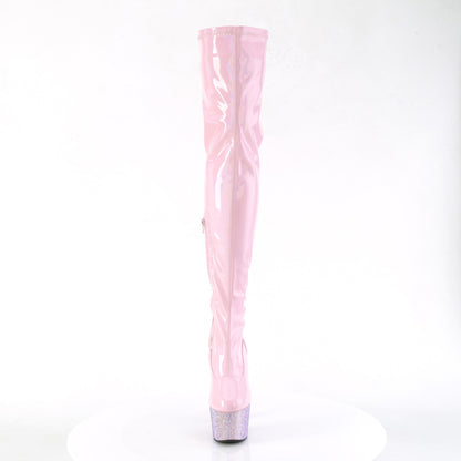 *7" Heel, 2 3/4" PF Stretch Thigh Boot w/RS, Side Zip (Pleaser BEJ3000-7/BPHG/BPRS)