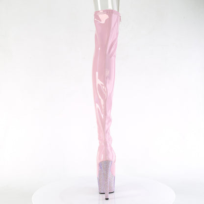 *7" Heel, 2 3/4" PF Peep Toe Thigh Boot w/RS, Side Zip (Pleaser BEJ3011-7/BHG/MDBRS)