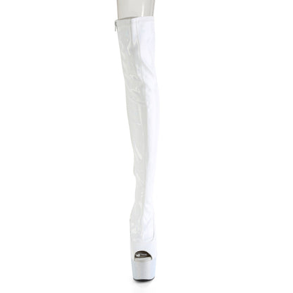 *7" Heel, 2 3/4" PF Peep Toe Thigh Boot w/RS, Side Zip (Pleaser BEJ3011-7/BHG/MDBRS)
