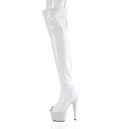 *7" Heel, 2 3/4" PF Peep Toe Thigh Boot w/RS, Side Zip (Pleaser BEJ3011-7/BHG/MDBRS)