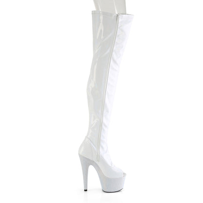 *7" Heel, 2 3/4" PF Peep Toe Thigh Boot w/RS, Side Zip (Pleaser BEJ3011-7/BHG/MDBRS)