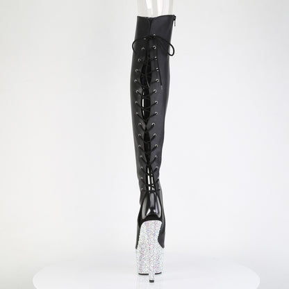 7" Heel, 2 3/4" PF Open Toe/Back Over-The-Knee Boot w/RS (Pleaser BEJ3019MS-7/BPU/SRS)
