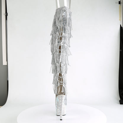 7" Heel, 2 3/4"PF Open Toe/Heel Over-The-Knee Boot, Side Zip (Pleaser BEJ3019RSF-7/BPU/SRS)