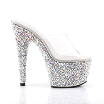 7" Heel, 2 3/4" PF Slide w/Multi Shaped Stones (Pleaser BEJ701MS/C/SRS)