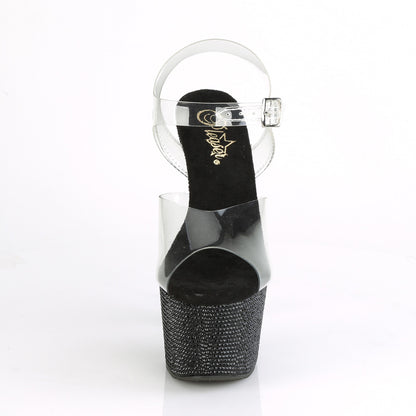 7" Heel, 2 3/4" PF Ankle Strap Sandal w/RS (Pleaser BEJ708DM/C/BRS)