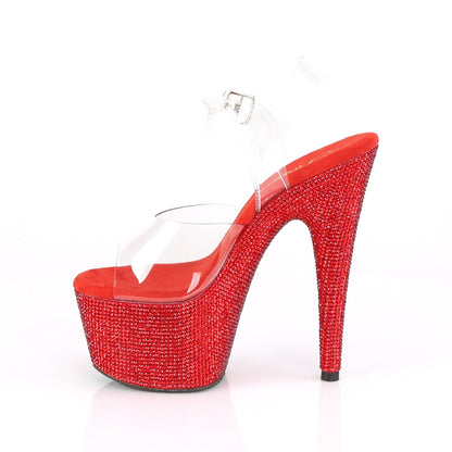 7" Heel, 2 3/4" PF Ankle Strap Sandal w/RS (Pleaser BEJ708DM/C/BRS)