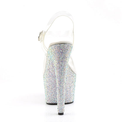 7" Heel, 2 3/4" PF Ankle Strap Sandal w/RS (Pleaser BEJ708DM/C/BRS)