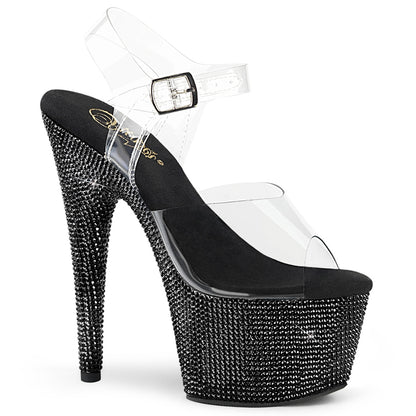7" Heel, 2 3/4" PF Ankle Strap Sandal w/RS (Pleaser BEJ708DM/C/BRS)