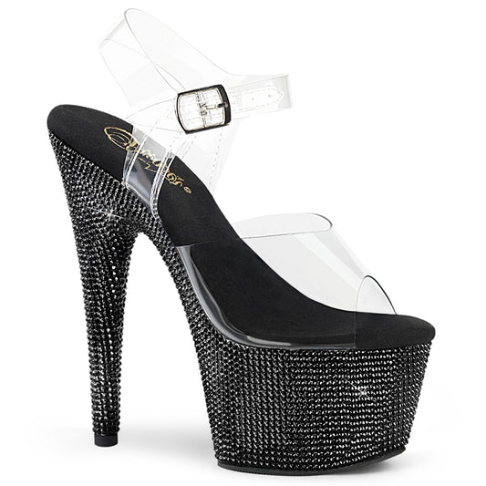 7" Heel, 2 3/4" PF Ankle Strap Sandal w/RS (Pleaser BEJ708DM/C/BRS)