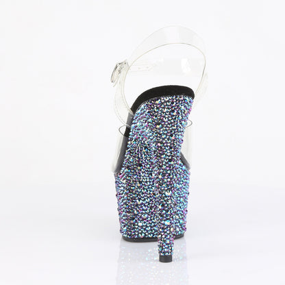 7" Heel, 2 3/4" PF Ankle Strap Sandal w/Multi Sized RS (Pleaser BEJ708MS/C-B/BMCRS)