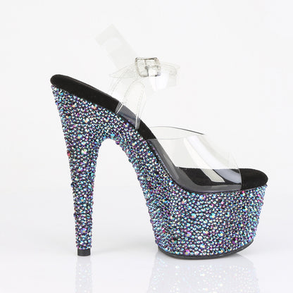 7" Heel, 2 3/4" PF Ankle Strap Sandal w/Multi Sized RS (Pleaser BEJ708MS/C-B/BMCRS)