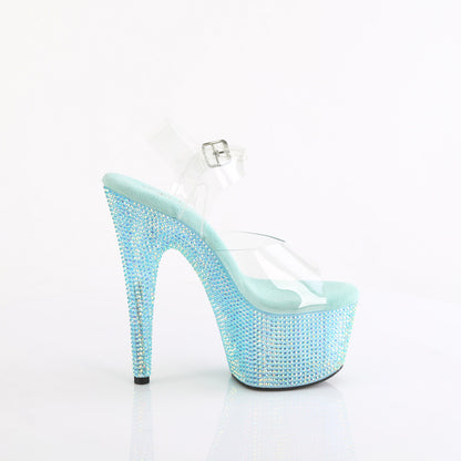 *7" Heel, 2 3/4" PF Ankle Strap Sandal w/ Resin RS (Pleaser BEJ708RRS/C/AGQRS)