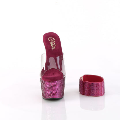 7" Heel, 2 3/4" PF RS Embellished Slide w/Matching Cuff (Pleaser BEJ712RS/C/BPRS)