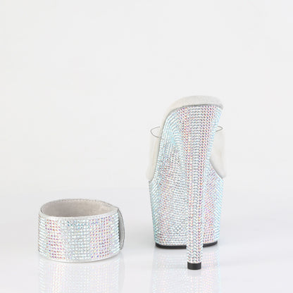 7" Heel, 2 3/4" PF RS Embellished Slide w/Matching Cuff (Pleaser BEJ712RS/C/BPRS)