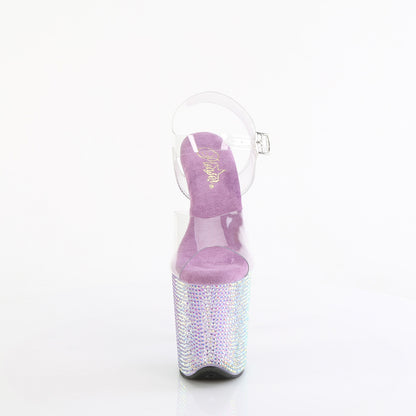 *8" Heel, 4" PF Ankle Strap Sandal w/ Resin RS (Pleaser BEJ808RRS/C/AGQRS)