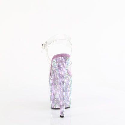 *8" Heel, 4" PF Ankle Strap Sandal w/ Resin RS (Pleaser BEJ808RRS/C/AGQRS)